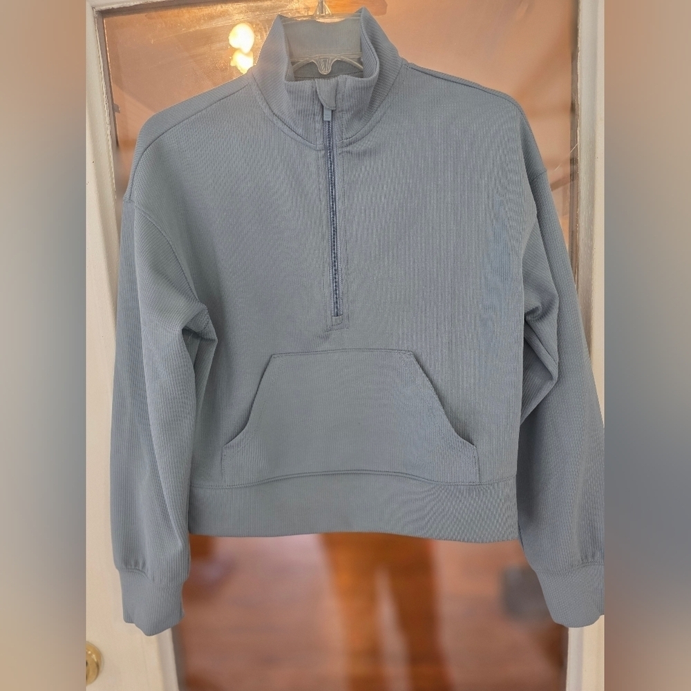All in Motion Womens Smokey Blue Zip-Up Sweater Sz Xs Extra Small